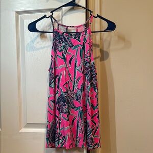 Lilly Pulitzer Pink and Green Graphic Tank Top
